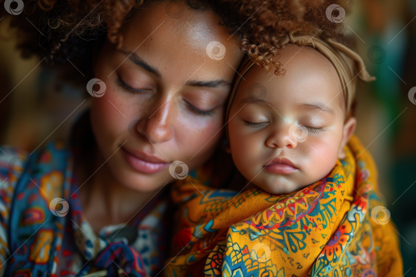 Скачать Портрет красивой матери с новорожденным ребенком на руках фотосток Ozero