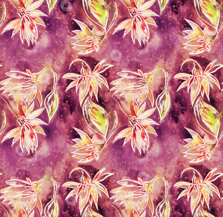 Скачать Акварельные цветы смешанного темного цвета Красиво оформленный Гранж Текстурированный фон абстрактного искусства с цветочным принтом фотосток Ozero