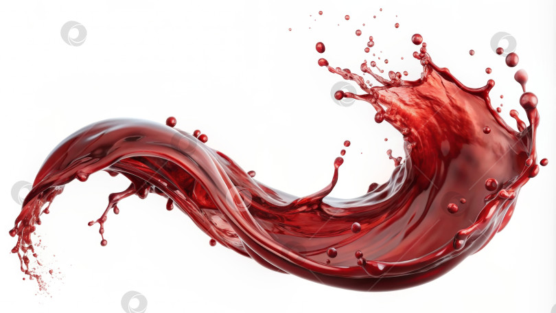 Скачать 3D-фотореалистичные капли красного вина. Создано искусственным интеллектом фотосток Ozero