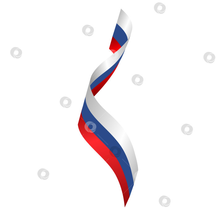 Скачать Флаг Российской Федерации в виде ленты. Иллюстрация ко Дню России 12 июня. фотосток Ozero