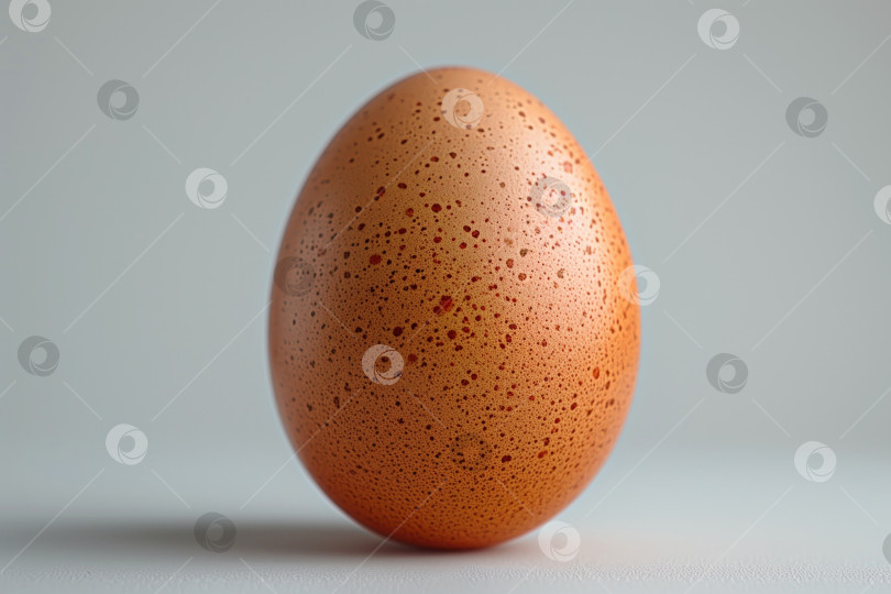 Скачать Одно коричневое яйцо на сером фоне. фотосток Ozero