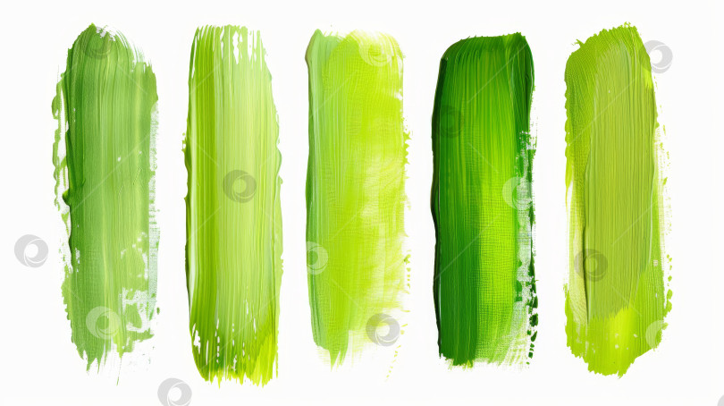 Скачать Мазки зеленой краской - это все разные оттенки зеленого фотосток Ozero