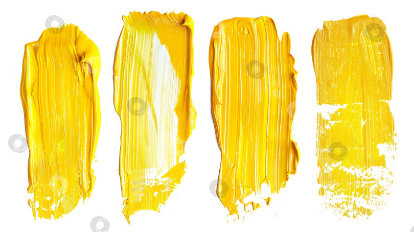 Скачать На белом фоне изображены четыре различных оттенка желтой краски фотосток Ozero