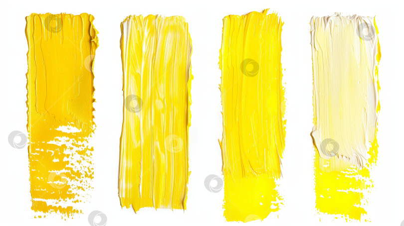 Скачать Четыре мазка желтой краской на белом фоне фотосток Ozero
