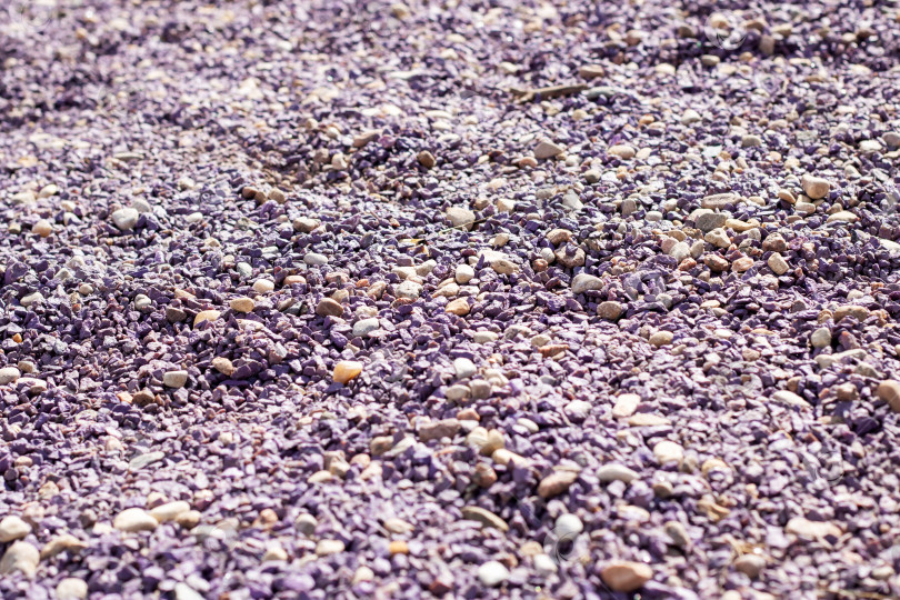 Скачать Землю покрывает смесь фиолетового гравия, камней и гальки фотосток Ozero