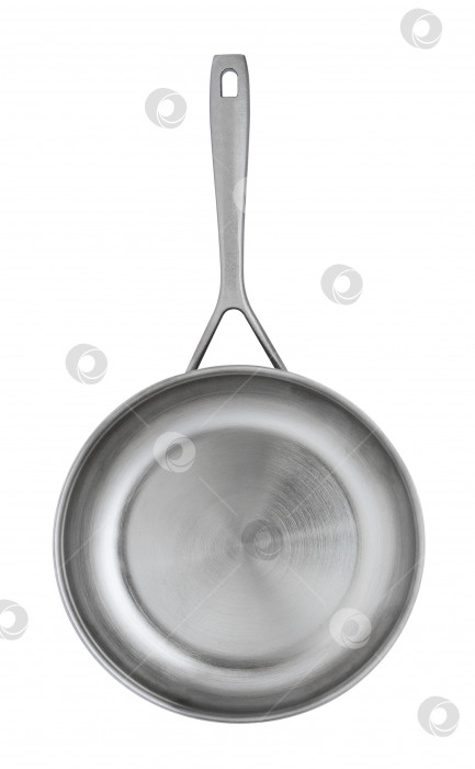 Скачать Вид сверху на металлическую сковороду, выделенную на белом фоне фотосток Ozero