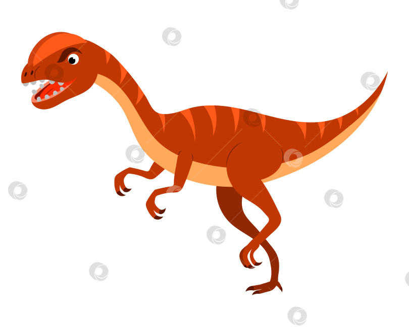 Скачать милый мультяшный динозавр. вектор, выделенный на белом фоне. фотосток Ozero