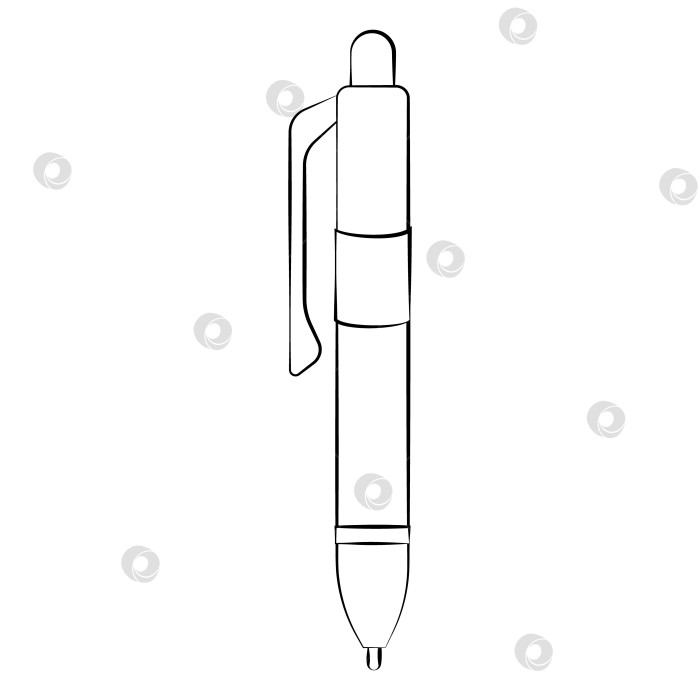 Скачать Шариковая ручка с тонкой линией. Вектор на белом фоне фотосток Ozero