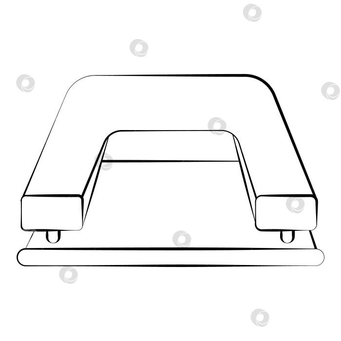 Скачать Дырокол с тонкой линией. Вектор на белом фоне фотосток Ozero