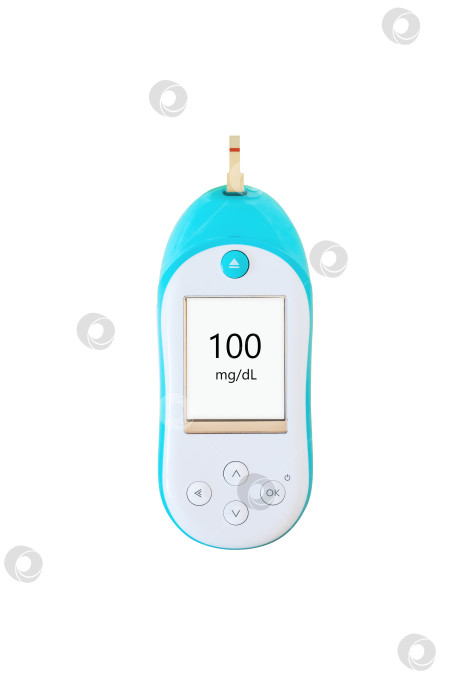 Скачать Изолированный глюкометр с хорошим показателем уровня сахара в крови и тест-полоской фотосток Ozero