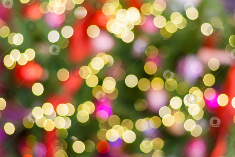 Скачать Разноцветный рождественский размытый фон с боке фотосток Ozero