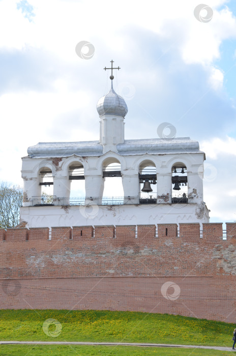 Скачать Великий Новгород, Россия - 05.12.2024: Звониха Государственного собора - памятник архитектуры XV—XVIII веков в Кремле Великого Новгорода фотосток Ozero