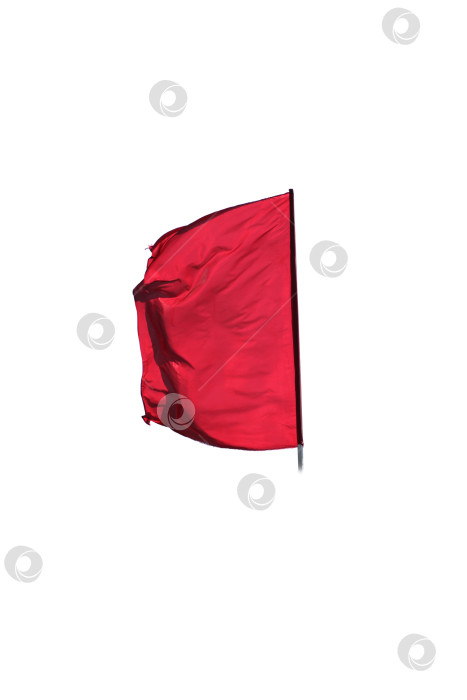 Скачать Флаг развевается на ветру, выделяясь на белом фоне. фотосток Ozero