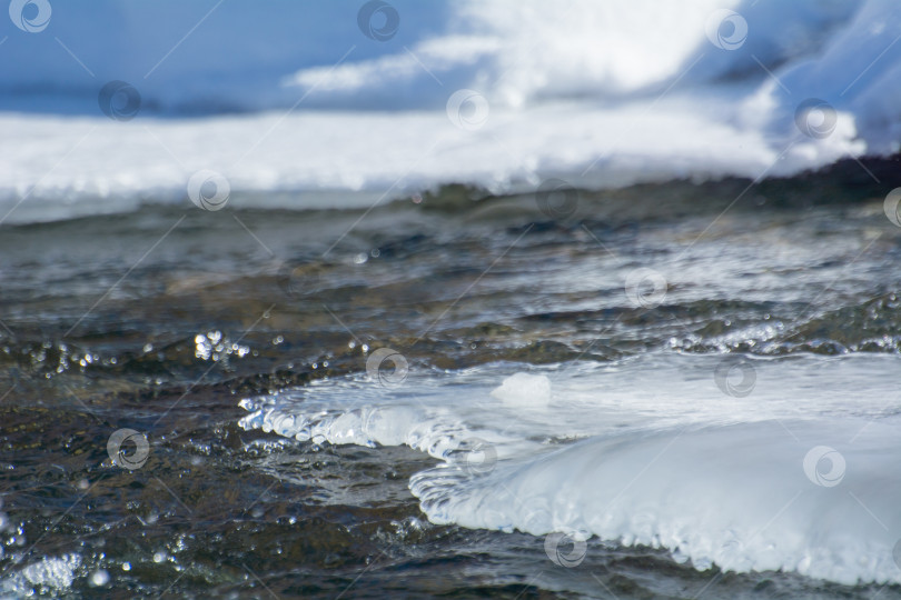 Скачать лед и вода, капли и брызги, природные абстракции фотосток Ozero