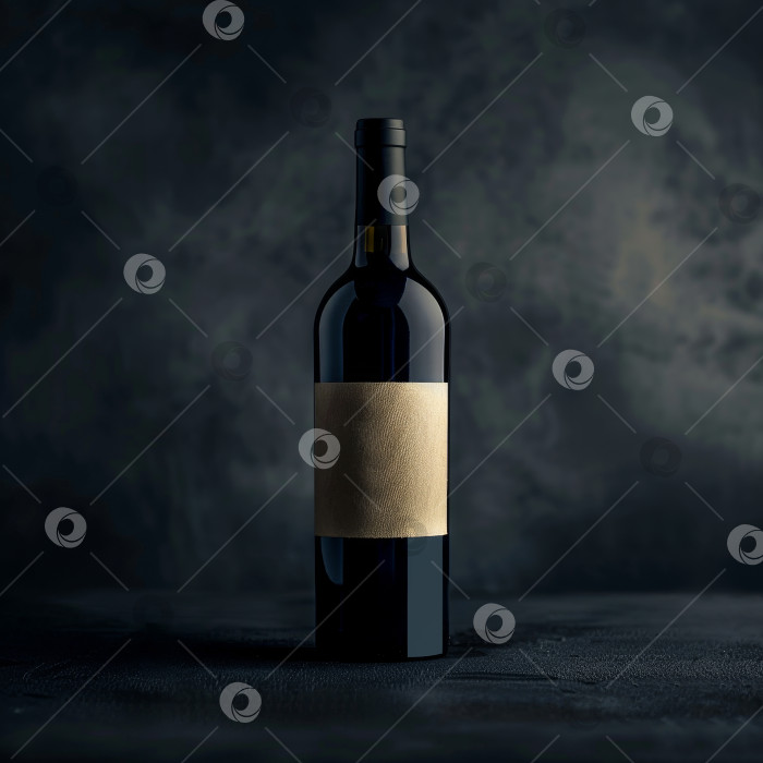 Скачать На темной поверхности стоит бутылка вина фотосток Ozero