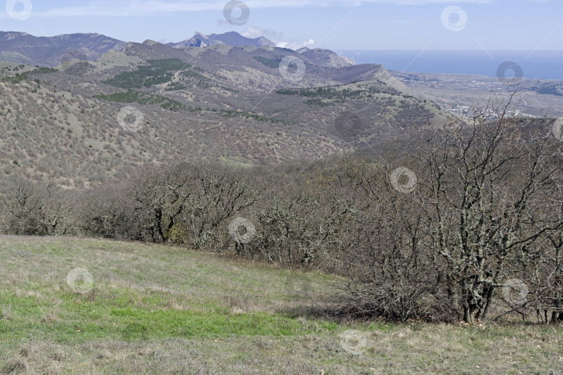 Скачать Вид с горного хребта на море. Крым. фотосток Ozero