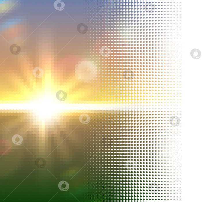 Скачать Векторная полутоновая мозаика с солнечными бликами и эффектом боке фотосток Ozero