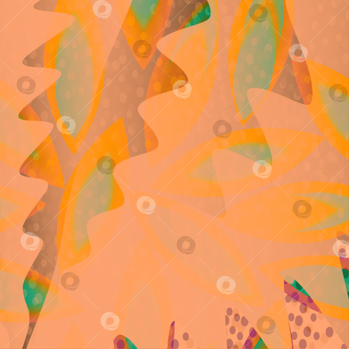 Скачать Абстрактные листья на оранжевом фоне. фотосток Ozero