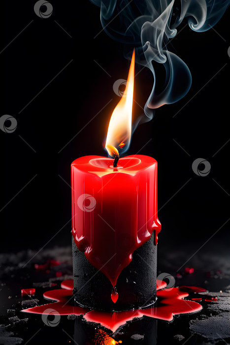 Скачать красная свеча в форме сердца, символизирующая угасающие чувства, любовь фотосток Ozero