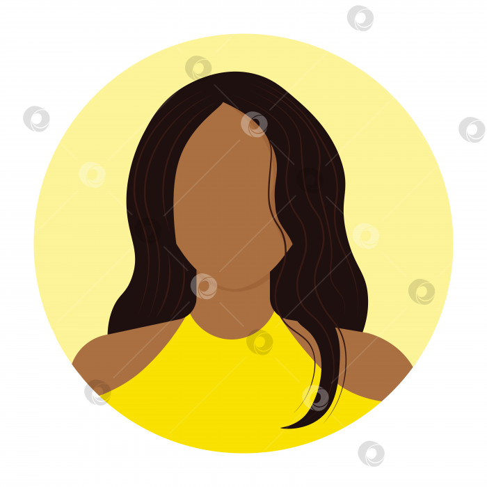 Скачать Аватарка афроамериканской женщины с волнистыми волосами фотосток Ozero