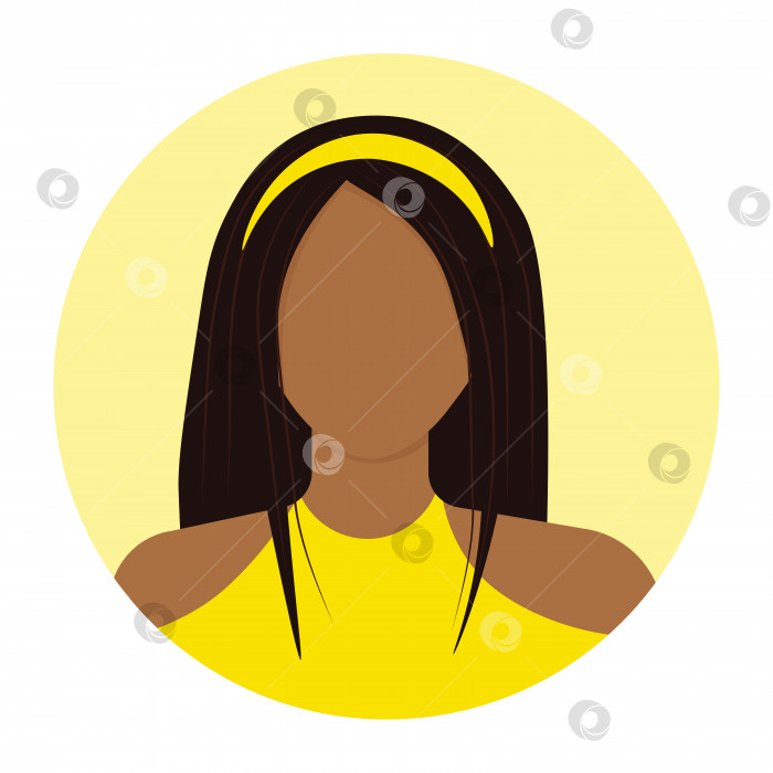Скачать Аватарка афроамериканской женщины с прямыми волосами и ободком фотосток Ozero