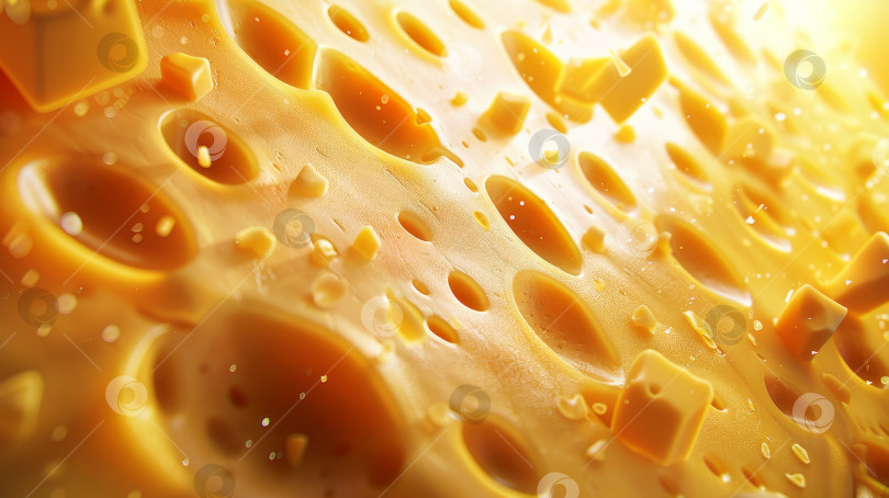 Скачать Крупный план желтого сыра с дырочками фотосток Ozero