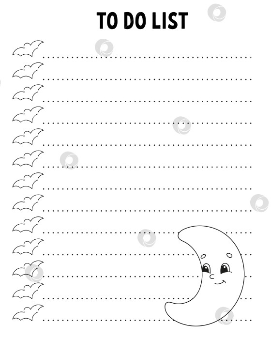 Скачать Список дел. Шаблон для печати. Разлинованный лист. Бумага для рукописного ввода. Для ежедневника, планировщика, контрольного списка, списка пожеланий. Векторная иллюстрация. фотосток Ozero