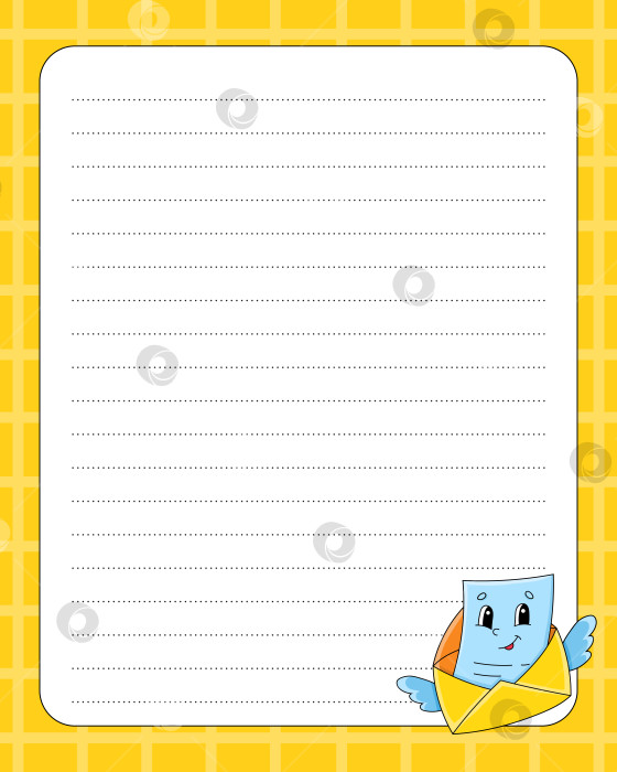 Скачать Шаблон разлинованного листа. Бумага для рукописного ввода. Для ежедневника, контрольного списка, планировщика, списка пожеланий. Векторная иллюстрация. фотосток Ozero
