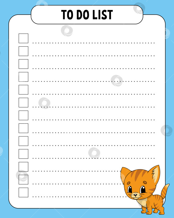 Скачать Список дел. Шаблон для печати. Разлинованный лист. Бумага для рукописного ввода. Для ежедневника, планировщика, контрольного списка, списка пожеланий. Векторная иллюстрация. фотосток Ozero