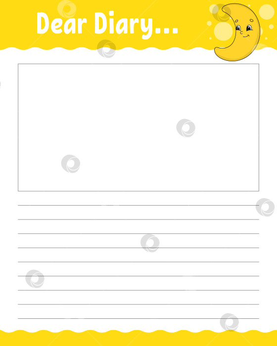 Скачать Шаблон для линованного листа. Бумага для рукописного ввода. Для ежедневника, планировщика, контрольного списка, списка пожеланий. С симпатичным персонажем. Векторная иллюстрация. фотосток Ozero
