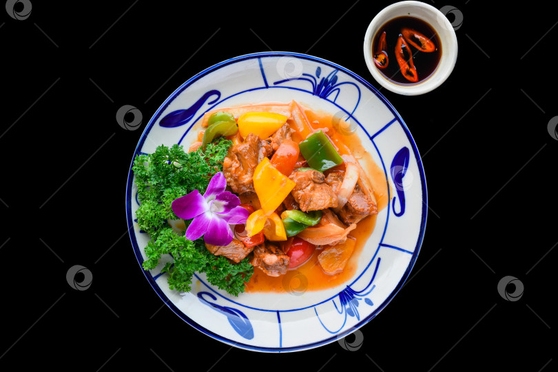 Скачать Сатай из жареной говядины с перцем по-вьетнамски для меню фотосток Ozero