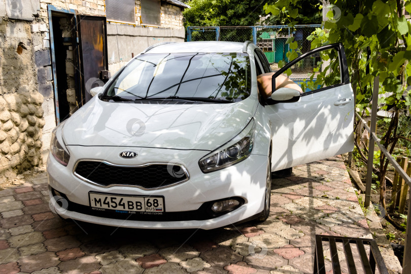 Скачать KIA CEED НА ПРИРОДЕ белый открытый фотосток Ozero