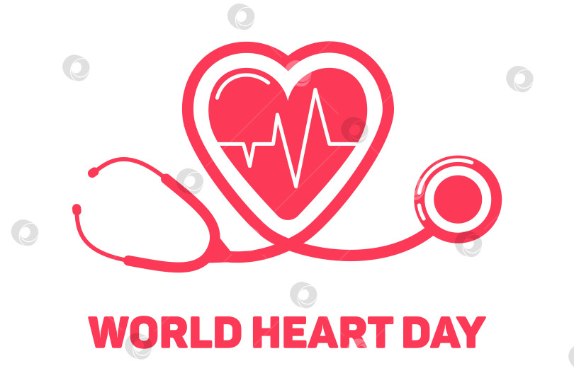 Скачать Всемирный день сердца. Стетоскоп, электрокардиограмма, концепция кардиологии. ЭКГ, построение линии сердечного пульса. Сердцебиение, кардиограмма, волновой сигнал. здравоохранение, медицинское образование. Электрокардиограф. Здоровье. фотосток Ozero