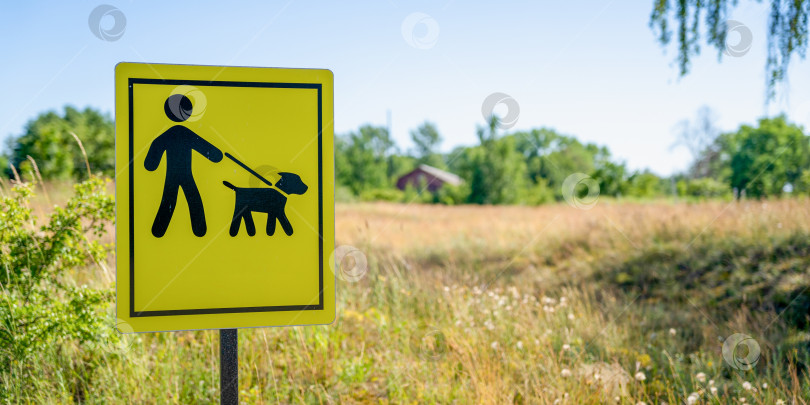 Скачать большой желтый знак зоны выгула собак фотосток Ozero