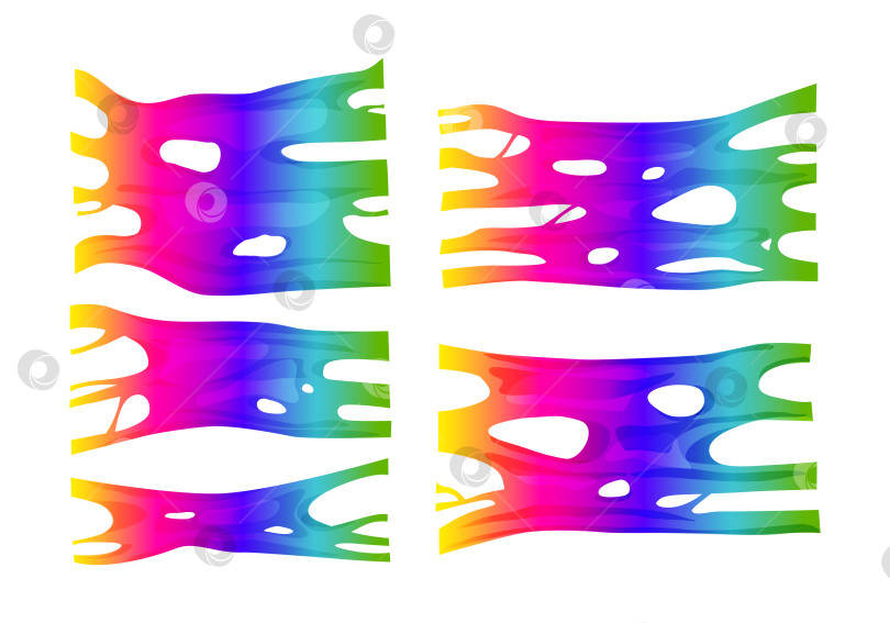 Скачать Набор для растягивания радужной слизи. Красочная векторная иллюстрация детской игрушки. Векторная иллюстрация слизи, краски, слизи, соплей, жевательной резинки. фотосток Ozero