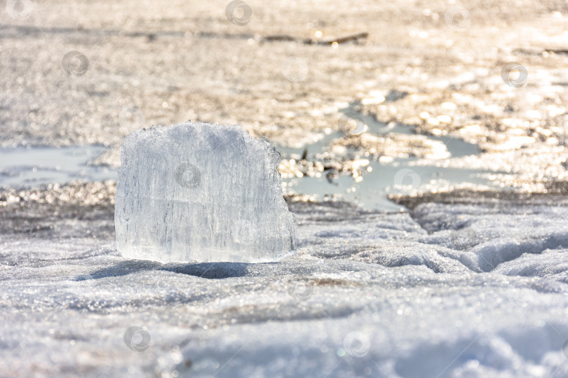 Скачать лед крупным планом, лед лежит на снегу фотосток Ozero