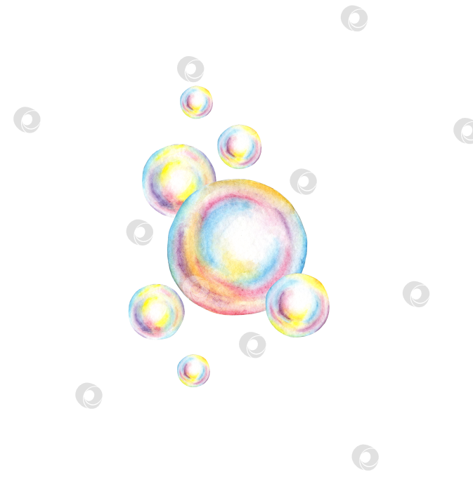 Скачать Акварельная роспись мыльными пузырями фотосток Ozero