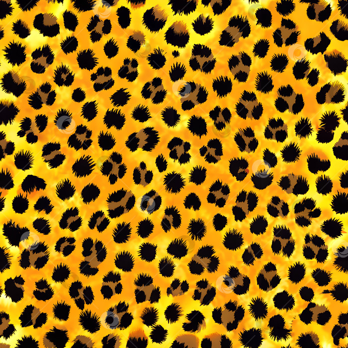 Скачать Широко разбросанные черные пятна, большие и маленькие, на оранжево-желтом фоне, рисунок леопардового меха фотосток Ozero