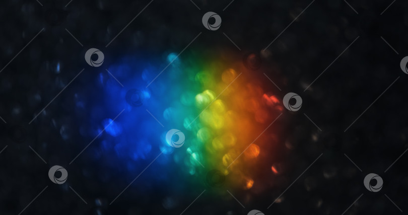 Скачать Изображение светового пятна в виде радуги. Боке. Спектральное разложение света на цвета радуги. фотосток Ozero