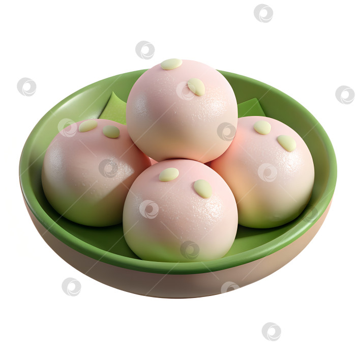 Скачать Пластиковая 3D-икона стиля Mochi ice cream фотосток Ozero