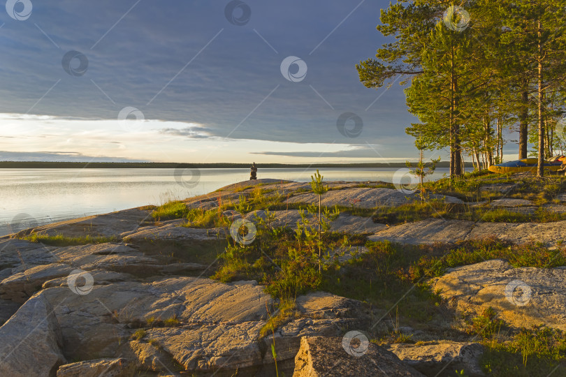 Скачать Вечер на берегу Белого моря. фотосток Ozero