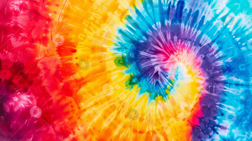 Скачать Красочный дизайн tie dye с радужным завитком ai, созданный с помощью искусственного интеллекта фотосток Ozero