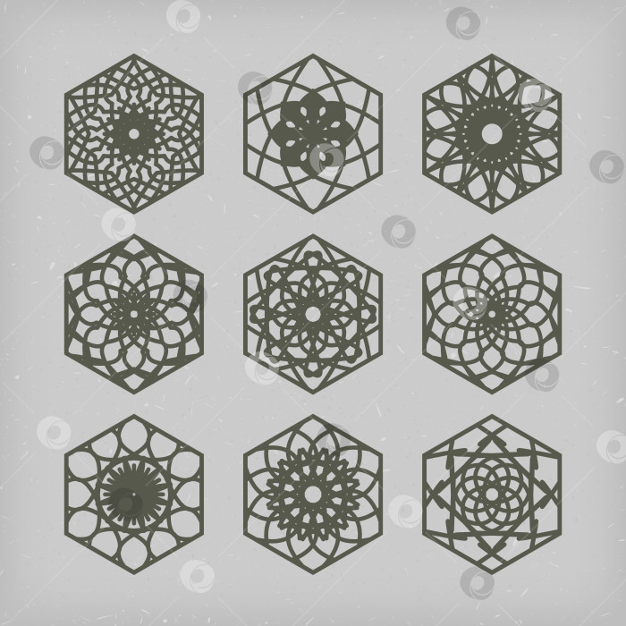 Скачать Набор арабских шестиугольных украшений фотосток Ozero