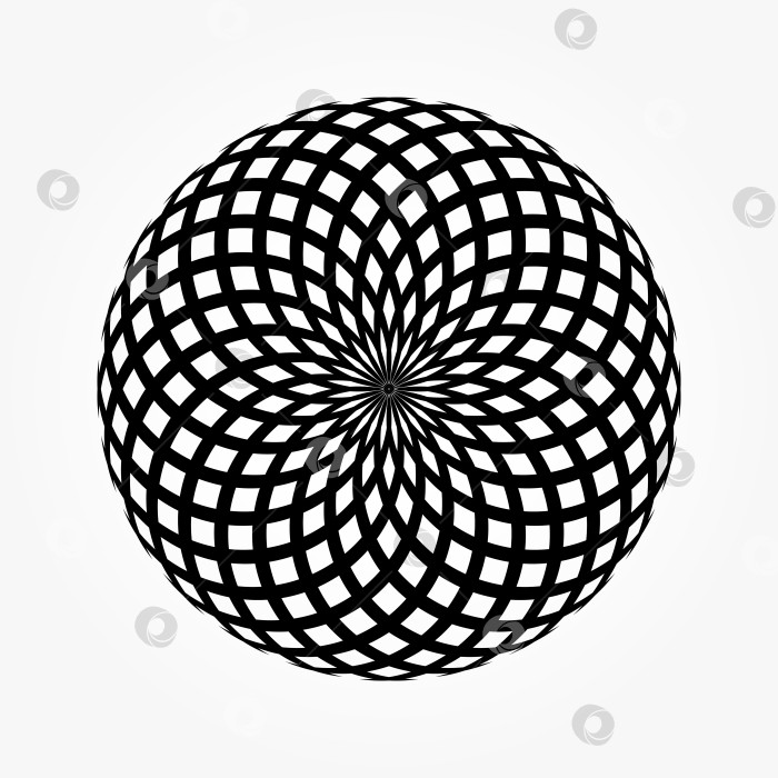 Скачать Черная абстрактная векторная рамка в виде круга с полутоновой точкой. Круглый логотип фотосток Ozero