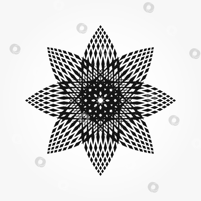 Скачать Черная абстрактная векторная звезда, созданная из ромбов. Эмблема технологии фотосток Ozero