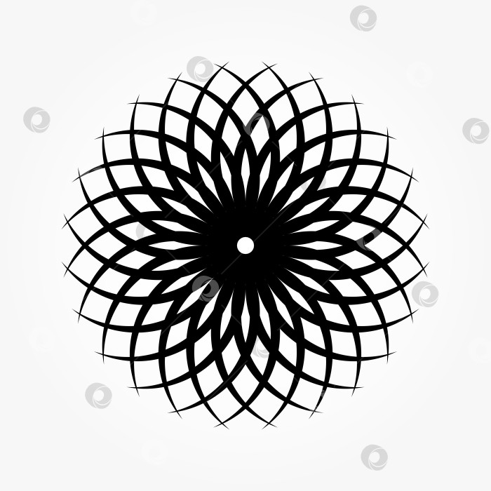Скачать Черная абстрактная векторная рамка в виде круга с полутоновой точкой. Круглый логотип фотосток Ozero
