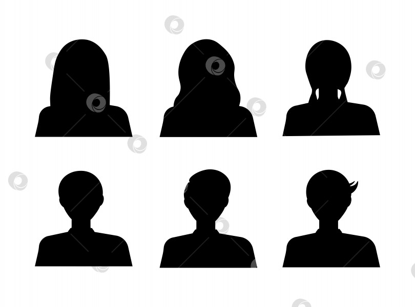 Скачать Набор векторных значков аватаров для профиля фотосток Ozero