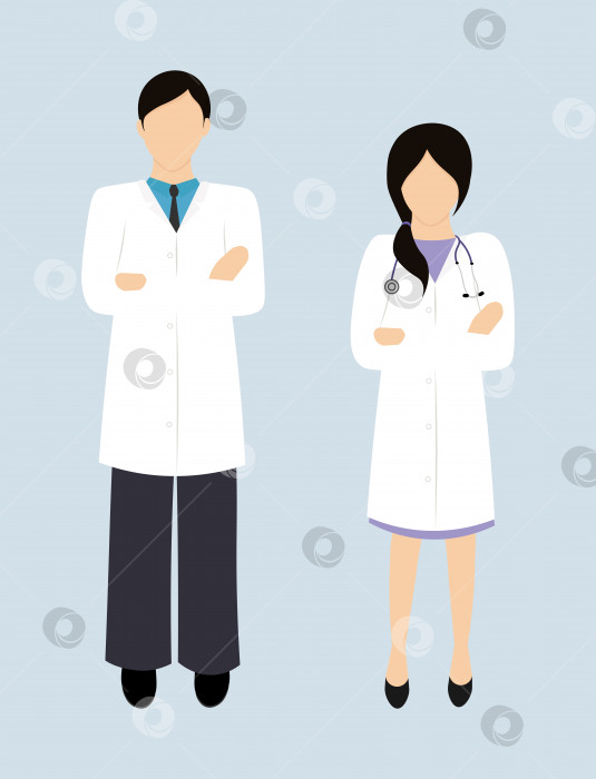 Скачать Мужчина и женщина врачи. Векторная иллюстрация фотосток Ozero