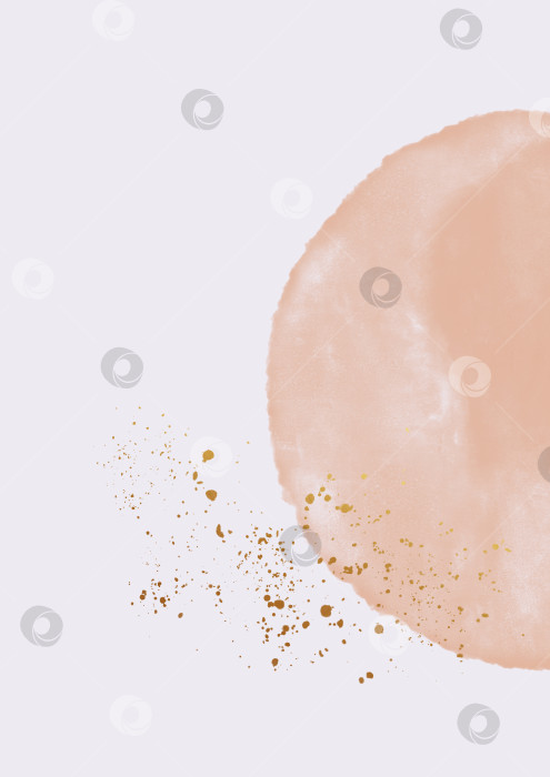 Скачать Нежное розовое акварельное пятно с золотыми вкраплениями. Современный фон с абстрактной формой. Пастельная текстура. Красивый шаблон для пригласительной открытки, приглашения или объявления. фотосток Ozero