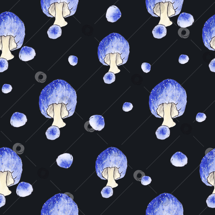 Скачать волшебный синий гриб на черном фоне фотосток Ozero